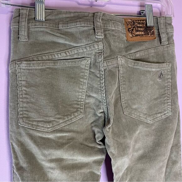 Volcom Chino Pants Sage Green Ribbed Corduroy Straight Leg Womens Size 24 - Picture 6 of 8